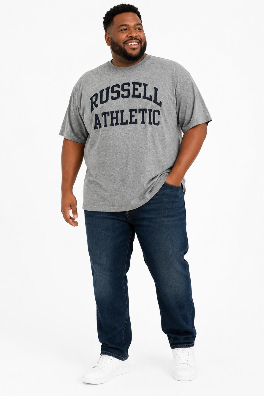 Russell Athletic Men's Graphic T-Shirt Gray Crew Neck Short Sleeve 1X NWT